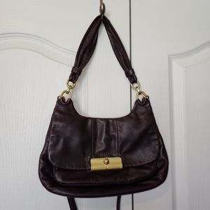 Coach Kristen Hobo Flap dark brown smooth leather
